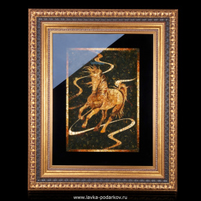 Картина янтарная "Конь" , фотография 0. Интернет-магазин ЛАВКА ПОДАРКОВ